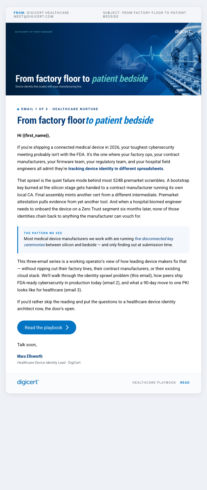 Nurture email sequence